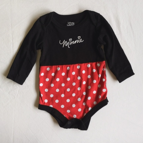 disney baby minnie mouse long sleeve bodysuit diaper shirt 6 months - Picture 1 of 5
